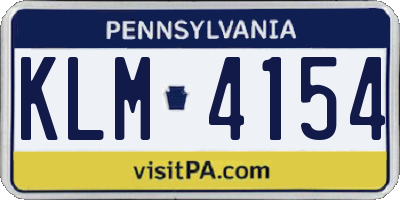PA license plate KLM4154