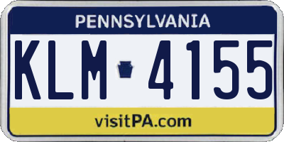PA license plate KLM4155