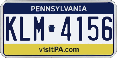 PA license plate KLM4156