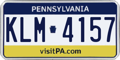 PA license plate KLM4157