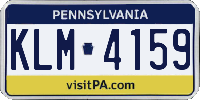 PA license plate KLM4159