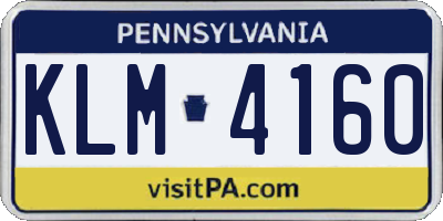 PA license plate KLM4160