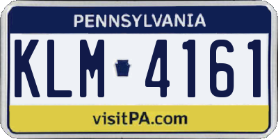 PA license plate KLM4161