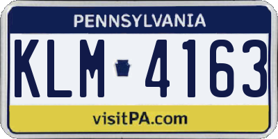 PA license plate KLM4163