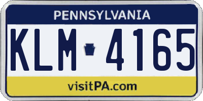 PA license plate KLM4165