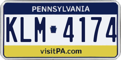PA license plate KLM4174