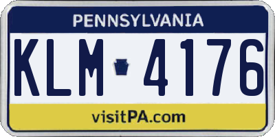 PA license plate KLM4176