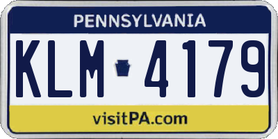 PA license plate KLM4179