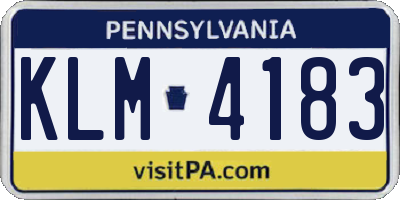 PA license plate KLM4183