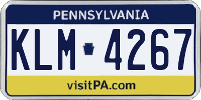 PA license plate KLM4267