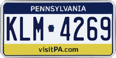 PA license plate KLM4269