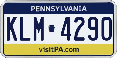 PA license plate KLM4290