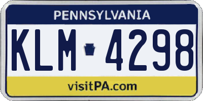 PA license plate KLM4298