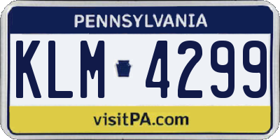 PA license plate KLM4299