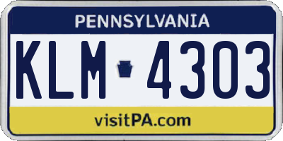 PA license plate KLM4303