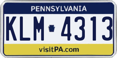 PA license plate KLM4313