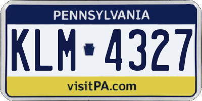 PA license plate KLM4327