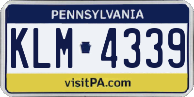 PA license plate KLM4339