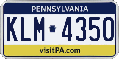 PA license plate KLM4350