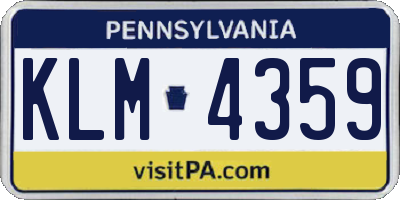 PA license plate KLM4359