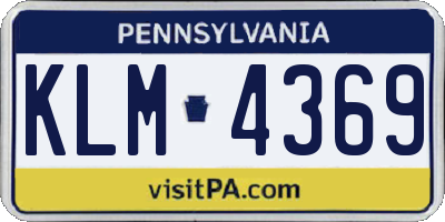 PA license plate KLM4369