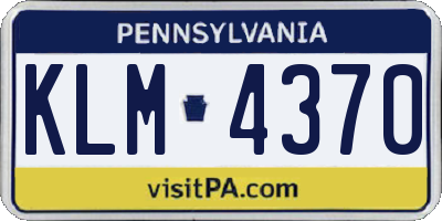 PA license plate KLM4370