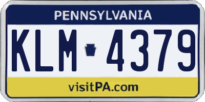 PA license plate KLM4379