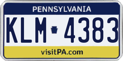 PA license plate KLM4383