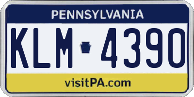 PA license plate KLM4390
