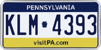 PA license plate KLM4393