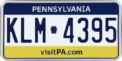PA license plate KLM4395