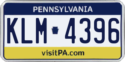 PA license plate KLM4396
