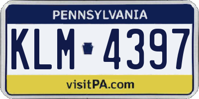 PA license plate KLM4397