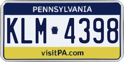 PA license plate KLM4398