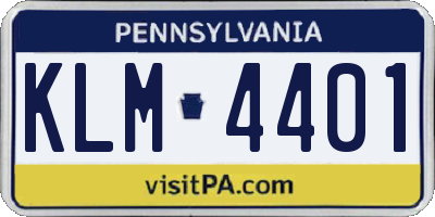 PA license plate KLM4401