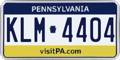PA license plate KLM4404