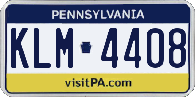 PA license plate KLM4408