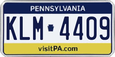 PA license plate KLM4409