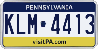PA license plate KLM4413
