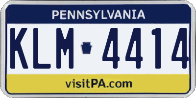 PA license plate KLM4414