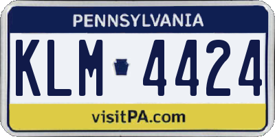 PA license plate KLM4424