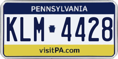 PA license plate KLM4428