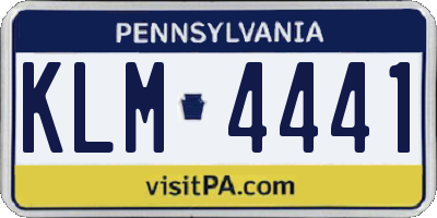 PA license plate KLM4441