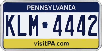 PA license plate KLM4442