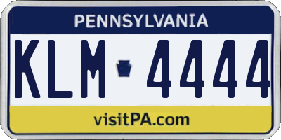 PA license plate KLM4444