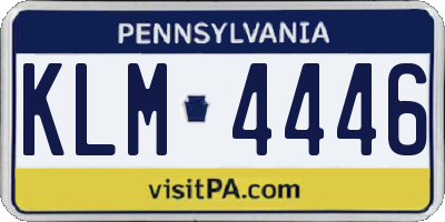 PA license plate KLM4446