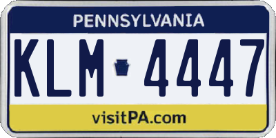 PA license plate KLM4447