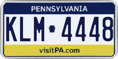 PA license plate KLM4448