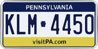 PA license plate KLM4450