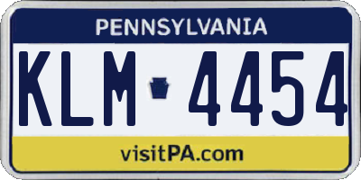 PA license plate KLM4454